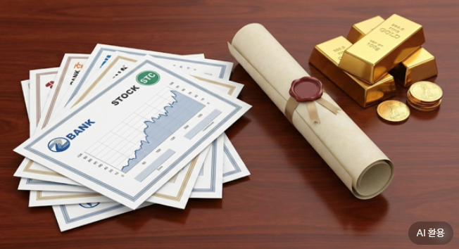 주식, 채권, 금 자산